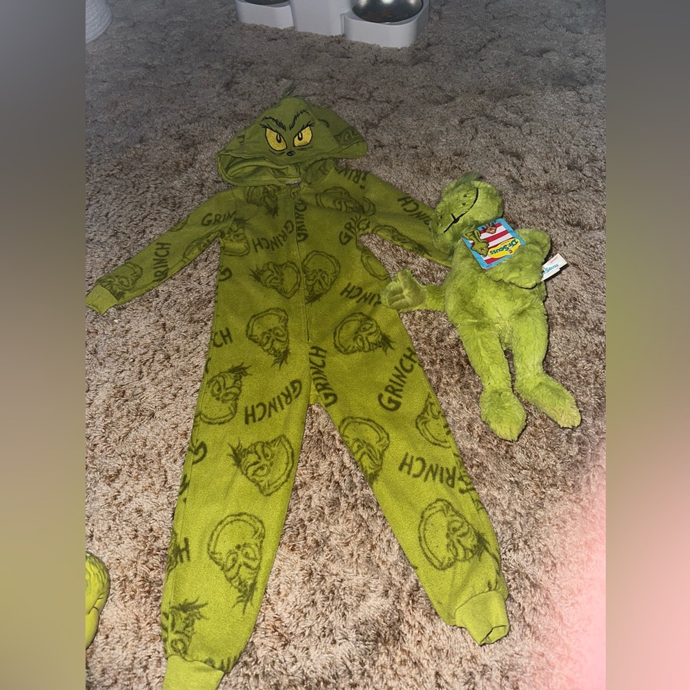 Kids Grinch Green One Piece Pajama